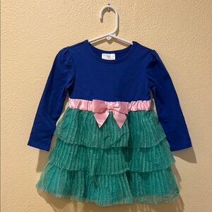 Hanna Andersson Blue and Green Formal Kids Dress